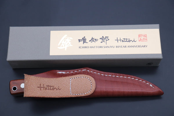 Hattori 傘 SAN Limited Edition SAN-94 Limited Cowry-X Damascus Little Hunter (Clip Point, Cocobolo Wood Handle)