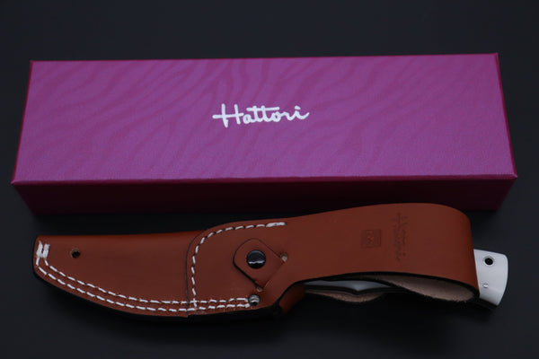 Hattori 傘 SAN Limited Edition SG-II SAN-MAI SAN-136 Urbane Hunters (Dupont White Corian Handle) - japaneseknifedirect.mom