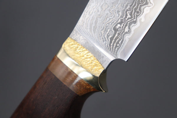 Hiroshi Saito SH-16 Natural Fossil Elegant Hunter - japaneseknifedirect.mom