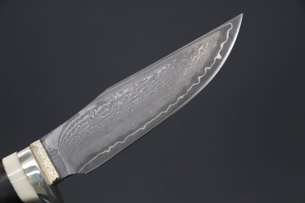 Hiroshi Saito SH-4 Black & White Elegant Damascus Hunter
