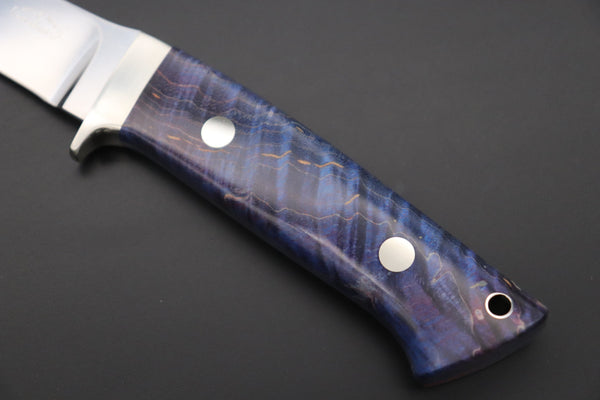 Hiroshi Suzuki HS-370 Silverback (Stabilized Maple Burl Wood Handle) - japaneseknifedirect.mom