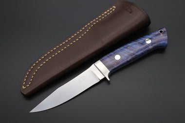 Hiroshi Suzuki HS-370 Silverback (Stabilized Maple Burl Wood Handle) - japaneseknifedirect.mom