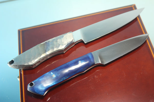 IKUMI OKANO IO-100 Hammer Forged Knives, H2 and Carbon Damascus Blades