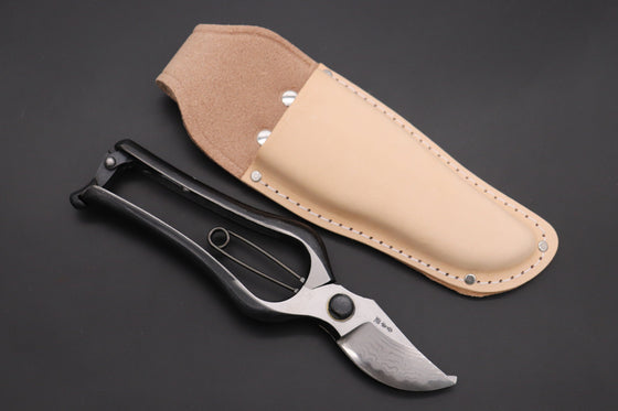 Japanese Pruning Shears HD-200 Rare Damascus blade Prunning Shear (with Leather Pouch) - japaneseknifedirect.mom