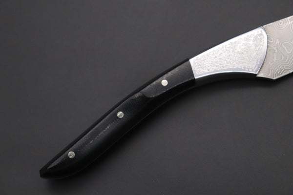 Koji Hara KH-530 Koji's Hammer Forged Damascus Custom Utility Steak Knife "Elegant Stubby"