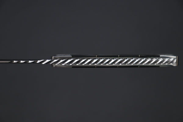 Koji Hara KH-550 M-390 Perfect Mirror Polish, Custom Utility Steak Knife "Silver Tanto"