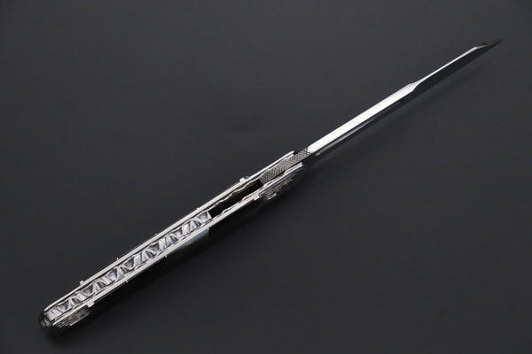 Koji Hara KH-570 "Air Step 2025 Black Edition" M-390 Perfect Mirror Polish Tanto