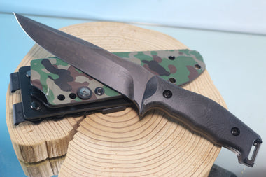Makkari JM-180 "Sea-Alligator" Combat Fighting Knife designed for Japan GSDF, 5-3/4" Spear point 440C Blade - japaneseknifedirect.mom