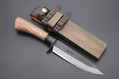 MASANO MA-2  Black Damascus Hunter  | Blue Steel No.2 Damascus - japaneseknifedirect.mom
