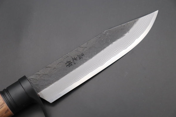 MASANO MA-2  Black Damascus Hunter  | Blue Steel No.2 Damascus - japaneseknifedirect.mom