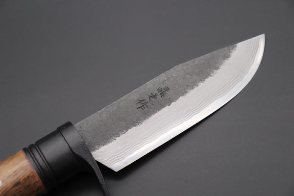 MASANO MA-6  Black Damascus Mighty Hunter  | Blue Steel No.2 Damascus - japaneseknifedirect.mom