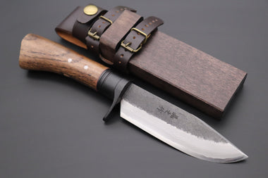 MASANO MA-6  Black Damascus Mighty Hunter  | Blue Steel No.2 Damascus - japaneseknifedirect.mom