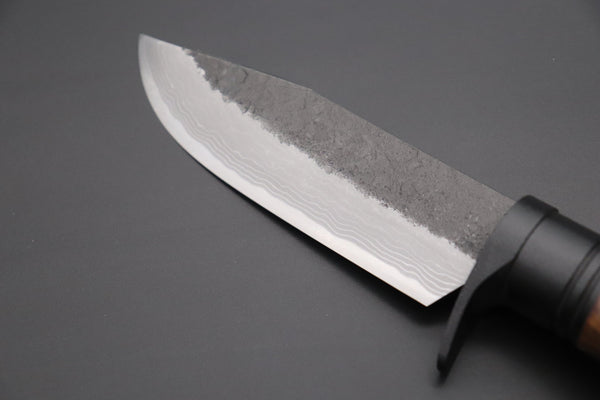 MASANO MA-6  Black Damascus Mighty Hunter  | Blue Steel No.2 Damascus - japaneseknifedirect.mom