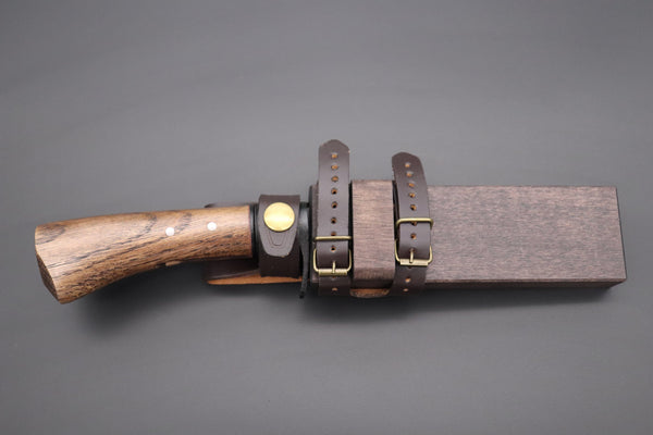 MASANO MA-6  Black Damascus Mighty Hunter  | Blue Steel No.2 Damascus - japaneseknifedirect.mom