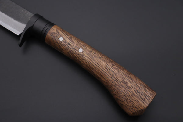 MASANO MA-7  Black Damascus Katana Hunter  | Blue Steel No.2 Damascus - japaneseknifedirect.mom