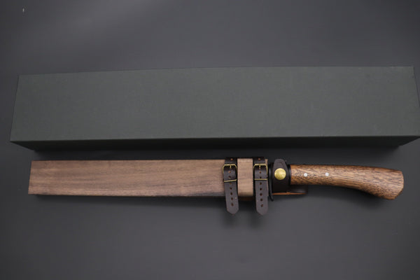MASANO MA-7  Black Damascus Katana Hunter  | Blue Steel No.2 Damascus - japaneseknifedirect.mom