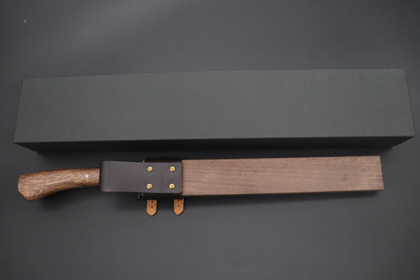 MASANO MA-7  Black Damascus Katana Hunter  | Blue Steel No.2 Damascus - japaneseknifedirect.mom