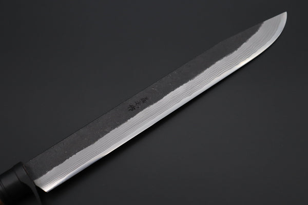 MASANO MA-7  Black Damascus Katana Hunter  | Blue Steel No.2 Damascus - japaneseknifedirect.mom