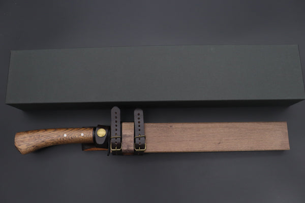 MASANO MA-8  Black Damascus Katana Hunter II  | Blue Steel No.2 Damascus - japaneseknifedirect.mom
