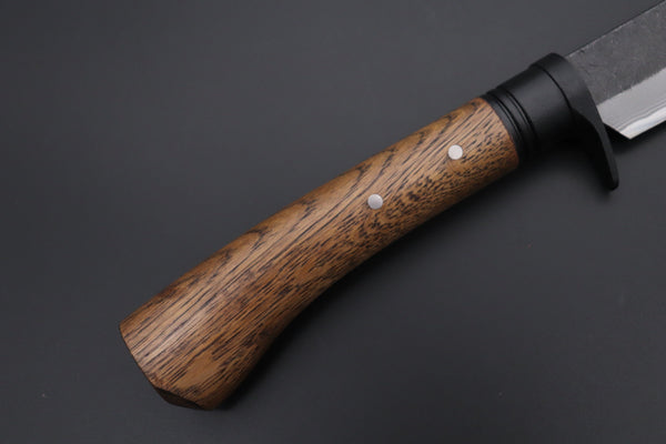 MASANO MA-8  Black Damascus Katana Hunter II  | Blue Steel No.2 Damascus - japaneseknifedirect.mom