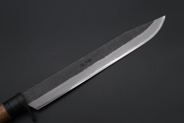 MASANO MA-8  Black Damascus Katana Hunter II  | Blue Steel No.2 Damascus - japaneseknifedirect.mom