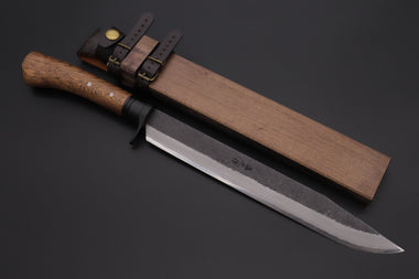 MASANO MA-8  Black Damascus Katana Hunter II  | Blue Steel No.2 Damascus - japaneseknifedirect.mom