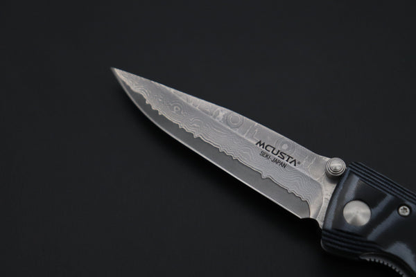 Mcusta Classic Wave Series MC-10D VG-10 Damascus blade with Blue Micarta handle - japaneseknifedirect.mom