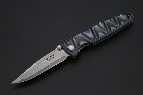 Mcusta Classic Wave Series MC-10D VG-10 Damascus blade with Blue Micarta handle - japaneseknifedirect.mom