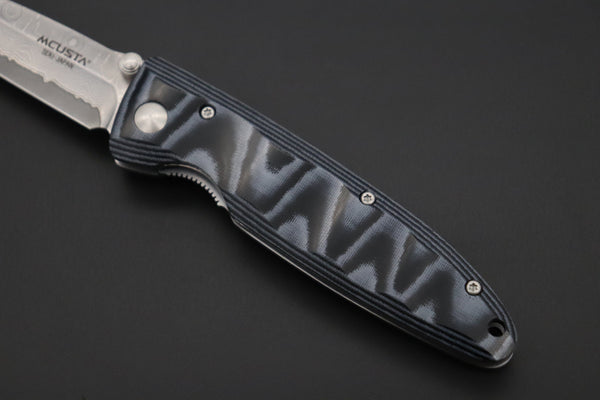Mcusta Classic Wave Series MC-10D VG-10 Damascus blade with Blue Micarta handle - japaneseknifedirect.mom