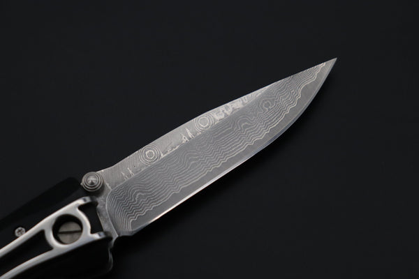 Mcusta Classic Wave Series MC-12D VG-10 Damascus blade with Black Linen Micarta handle