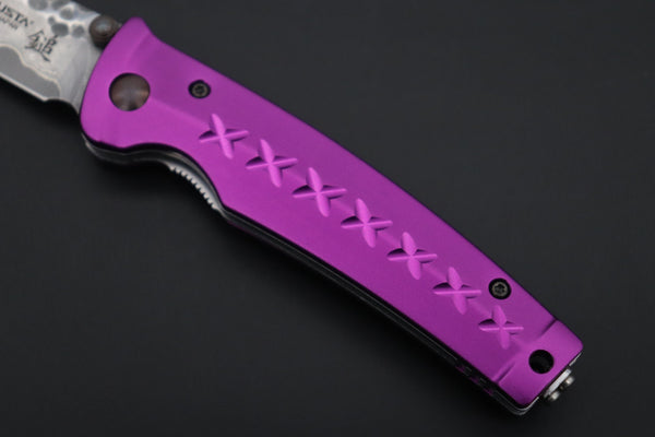 Mcusta FUSION Series MC-162D VG-10 Tsuchime Hammered Damascus | Purple - japaneseknifedirect.mom