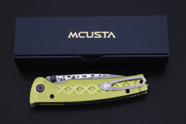 Mcusta FUSION Series MC-164D VG-10 Tsuchime Hammered Damascus | Lemon Yellow - japaneseknifedirect.mom