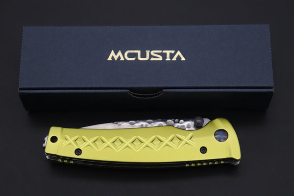 Mcusta FUSION Series MC-164D VG-10 Tsuchime Hammered Damascus | Lemon Yellow - japaneseknifedirect.mom