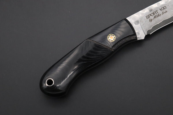 Mcusta "Mike Irie Collaboration Series" MC-231DB "SPORT 100" Black Linen Micarta Handle - japaneseknifedirect.mom