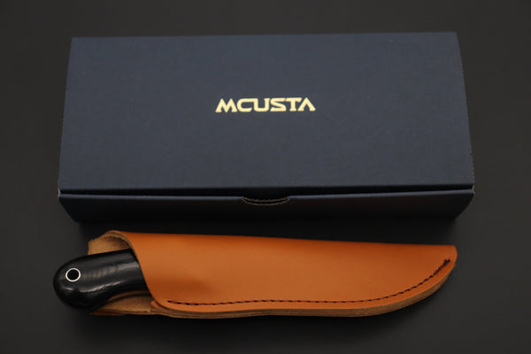 Mcusta "Mike Irie Collaboration Series" MC-231DB "SPORT 100" Black Linen Micarta Handle - japaneseknifedirect.mom