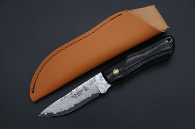 Mcusta "Mike Irie Collaboration Series" MC-232DB "SPORT 200" Black Linen Micarta Handle - japaneseknifedirect.mom