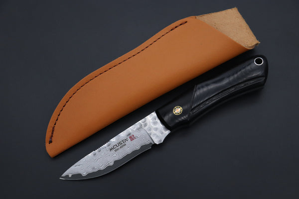 Mcusta "Mike Irie Collaboration Series" MC-232DB "SPORT 200" Black Linen Micarta Handle - japaneseknifedirect.mom