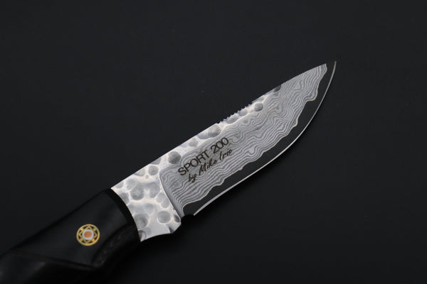 Mcusta "Mike Irie Collaboration Series" MC-232DB "SPORT 200" Black Linen Micarta Handle - japaneseknifedirect.mom