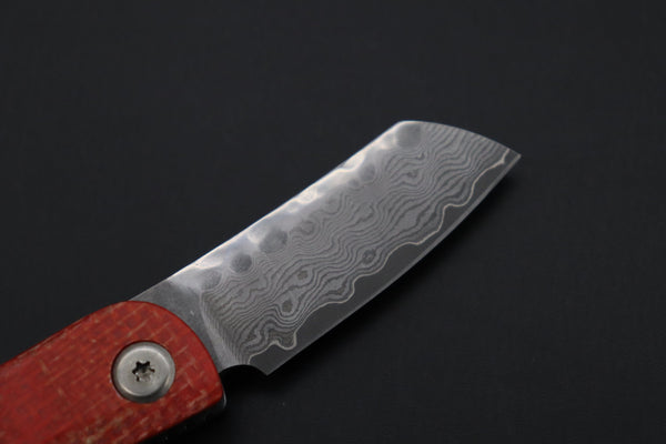 Mcusta New MC-21D Petit Series Mini Folders, VG-10 Damascus Blade, Jute Micarta Handles - japaneseknifedirect.mom