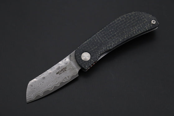 Mcusta New MC-21D Petit Series Mini Folders, VG-10 Damascus Blade, Jute Micarta Handles - japaneseknifedirect.mom
