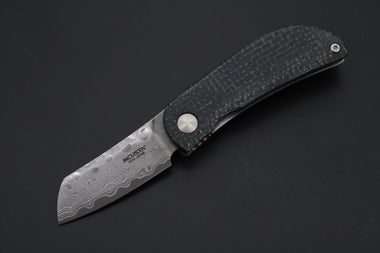 Mcusta New MC-21D Petit Series Mini Folders, VG-10 Damascus Blade, Jute Micarta Handles - japaneseknifedirect.mom