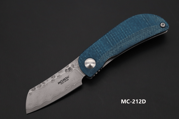 Mcusta New MC-21D Petit Series Mini Folders, VG-10 Damascus Blade, Jute Micarta Handles - japaneseknifedirect.mom