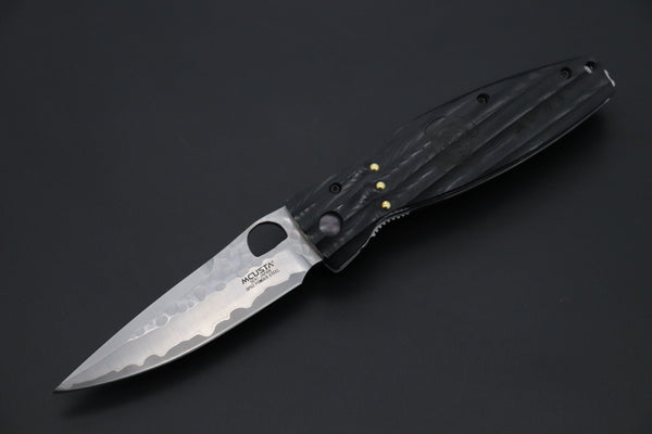 Mcusta SENGOKU Series MC-181G "ODA NOBUNAGA" SPG-2 SAN MAI Blade with Black Micarta handle, Now with Pocket Clip - japaneseknifedirect.mom