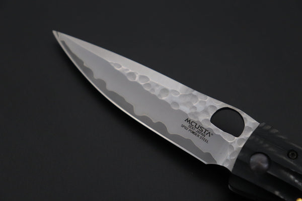 Mcusta SENGOKU Series MC-181G "ODA NOBUNAGA" SPG-2 SAN MAI Blade with Black Micarta handle, Now with Pocket Clip - japaneseknifedirect.mom