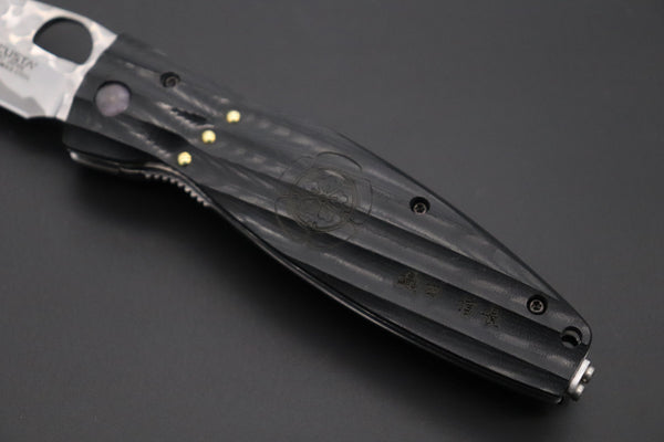 Mcusta SENGOKU Series MC-181G "ODA NOBUNAGA" SPG-2 SAN MAI Blade with Black Micarta handle, Now with Pocket Clip - japaneseknifedirect.mom