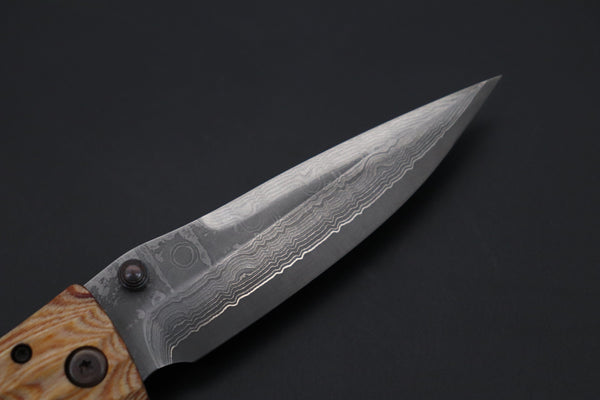 Mcusta SENGOKU Series MC-182D "TOYOTOMI HIDEYOSHI" VG-10 Damascus Blade with Yellow Pakkawood handle (Now with Pocket clip!) - japaneseknifedirect.mom