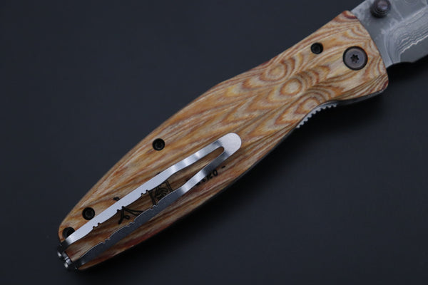 Mcusta SENGOKU Series MC-182D "TOYOTOMI HIDEYOSHI" VG-10 Damascus Blade with Yellow Pakkawood handle (Now with Pocket clip!) - japaneseknifedirect.mom