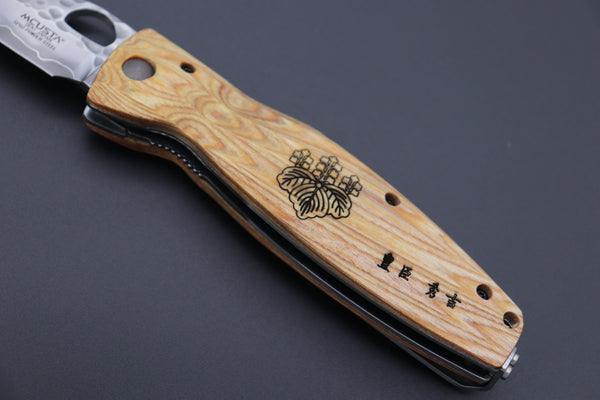 Mcusta SENGOKU Series MC-182G "TOYOTOMI HIDEYOSHI" SPG-2 SAN MAI Blade with Yellow-Pakkawood handle, Now with Pocket clip! - japaneseknifedirect.mom