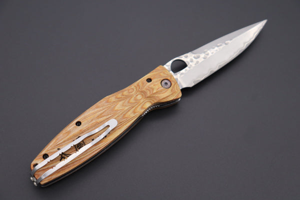 Mcusta SENGOKU Series MC-182G "TOYOTOMI HIDEYOSHI" SPG-2 SAN MAI Blade with Yellow-Pakkawood handle, Now with Pocket clip! - japaneseknifedirect.mom