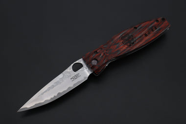 Mcusta SENGOKU Series MC-183G "TOKUGAWA IEYASU" SPG-2 SAN MAI Blade with Red-Pakkawood handle, Now with Pocket Clip - japaneseknifedirect.mom